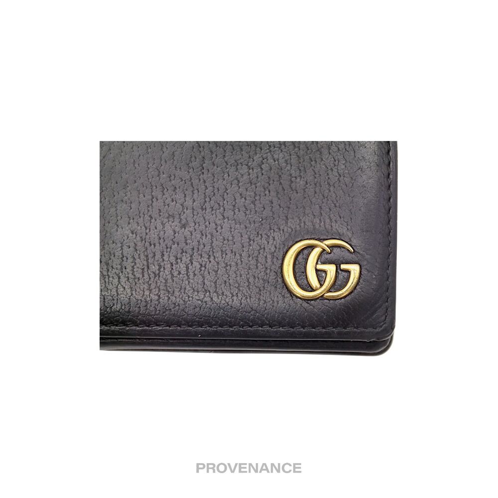 🔴 Gucci GG Marmont Snap Bifold Wallet - Black Leather - Picture 5 of 10